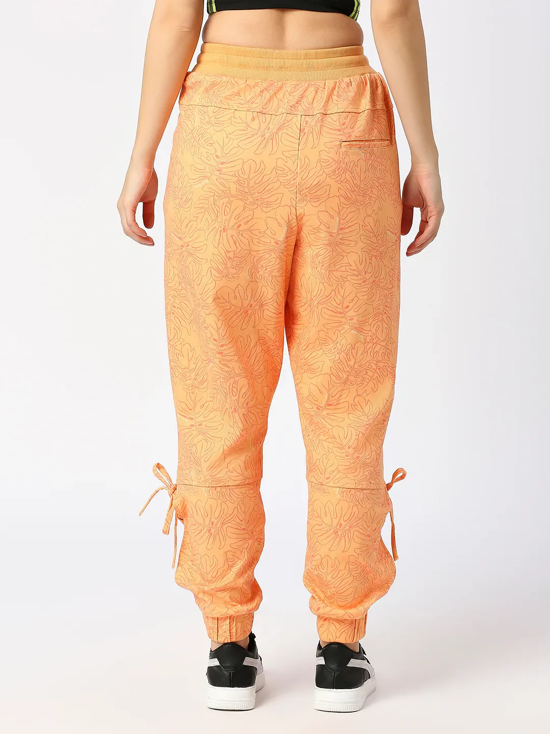 Yellow Low Waist Women's Cotton Blend Track Pants By Being Human Clothing - Image 4