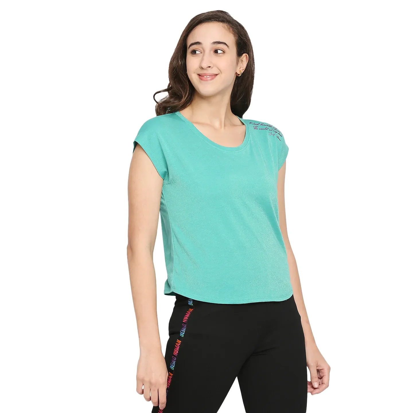 Green Easy Fit Short Sleeve Women's T-Shirt By Being Human Clothing - Image 3