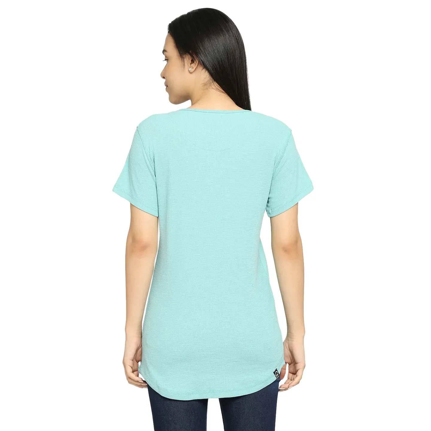 Blue Easy Fit Women's Cotton T-Shirt By Being Human Clothing - Image 4
