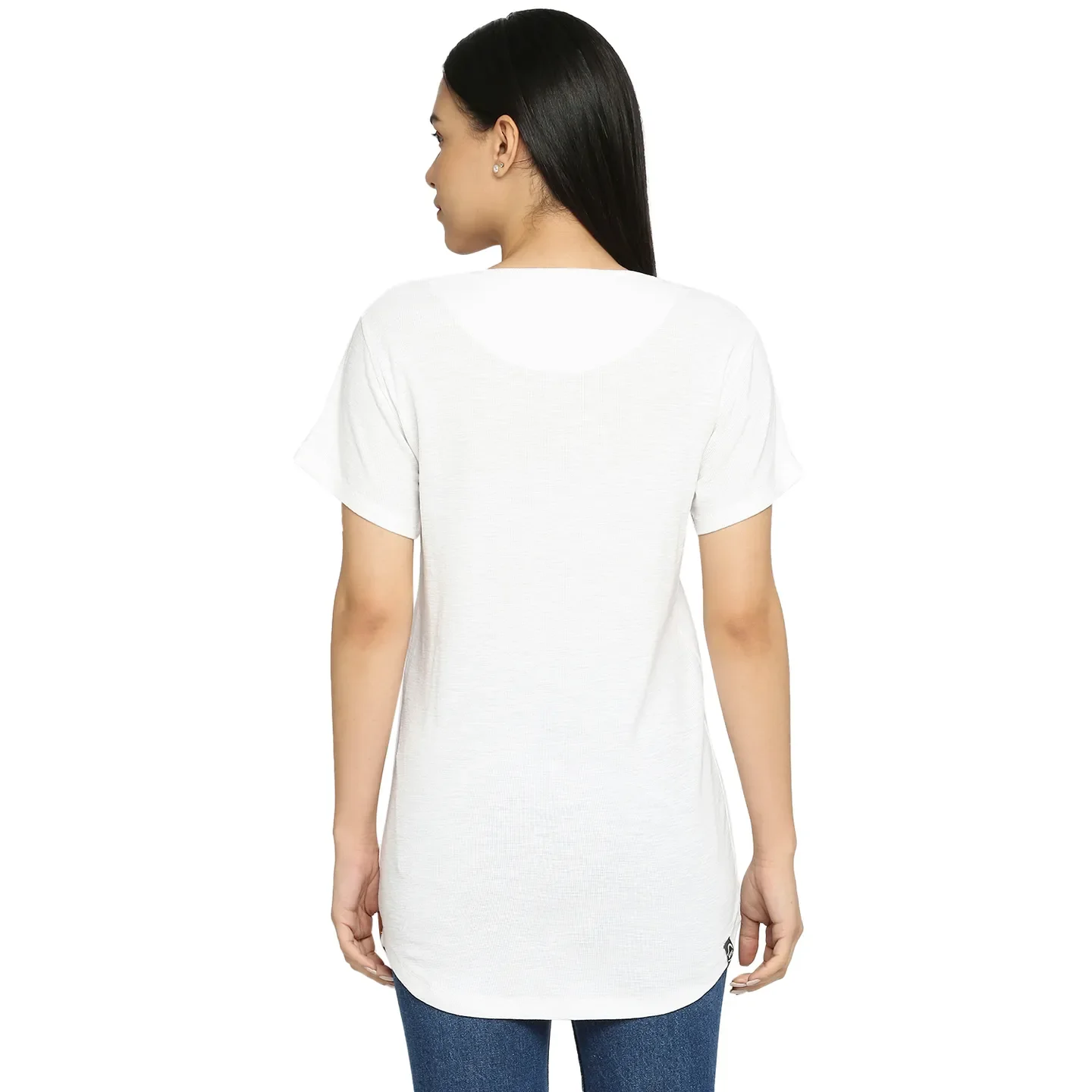 White Easy Fit Women's Cotton T-Shirt By Being Human Clothing - Image 4
