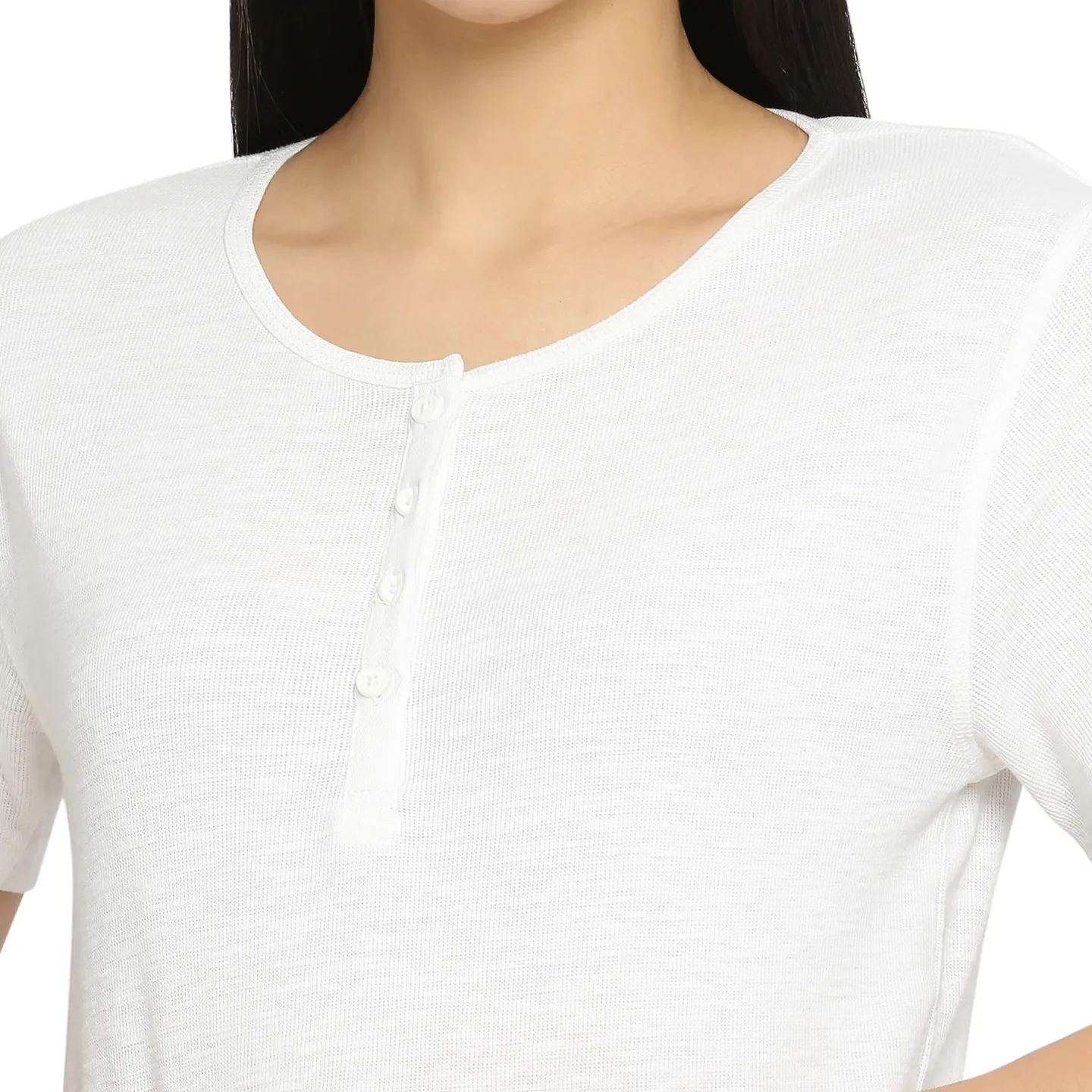 White Easy Fit Women's Cotton T-Shirt By Being Human Clothing - Image 5