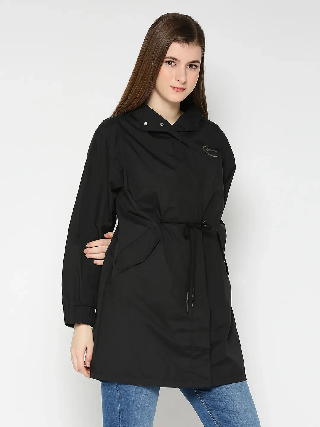 Black Easy Fit Long Sleeve Women's Jacket By Being Human Clothing - Image 3