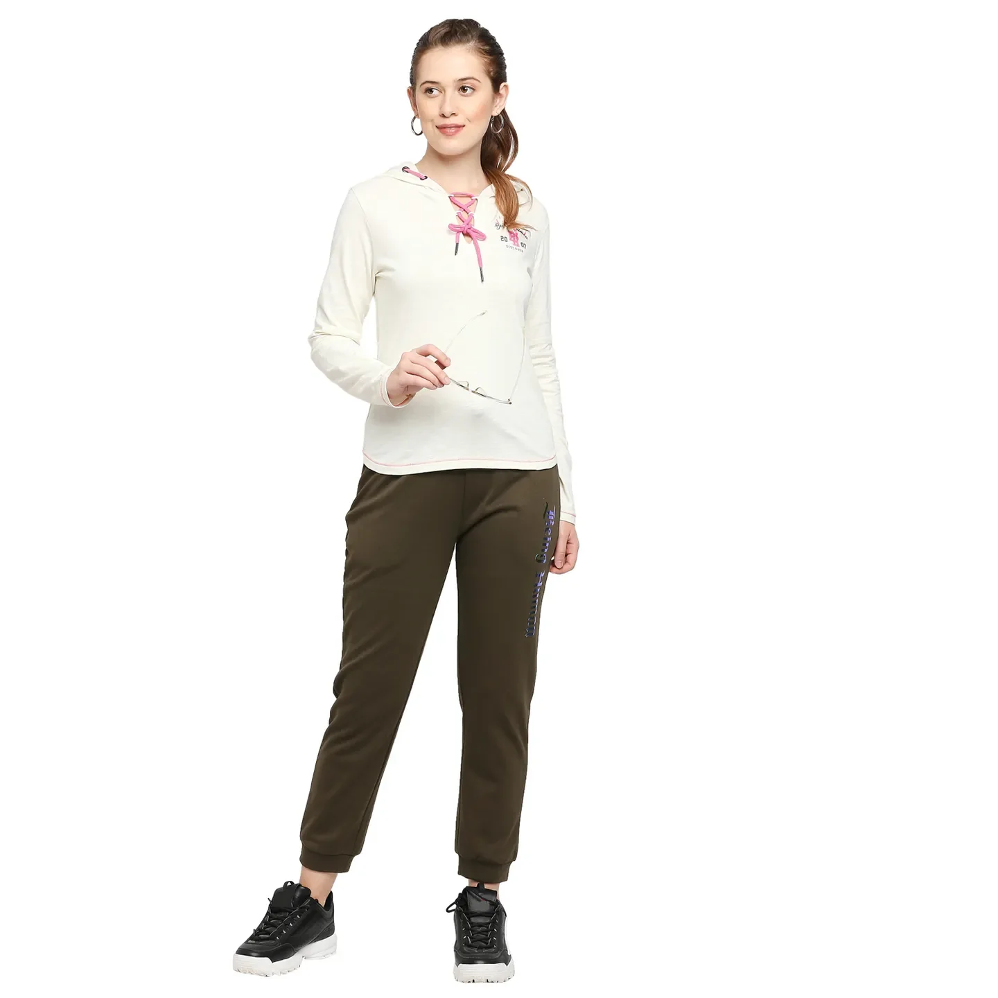 White Easy Fit  Long Sleeves Cotton Women's T-Shirt by Being Human Clothing - Image 6
