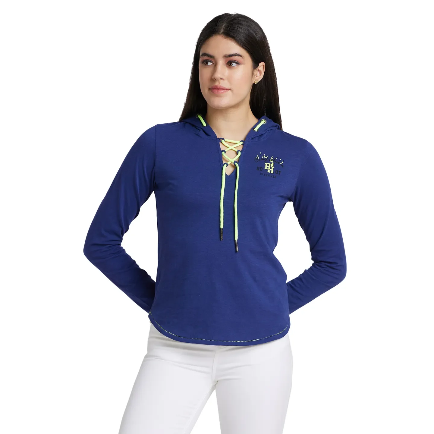 Navy Easy Fit Women's Cotton T-Shirt By Being Human Clothing