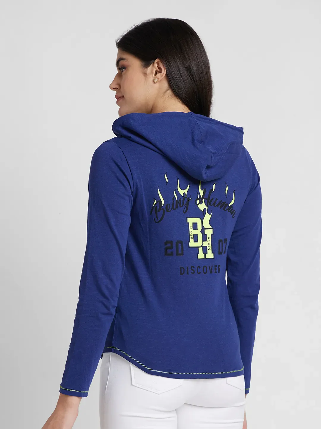 Navy Easy Fit Women's Cotton T-Shirt By Being Human Clothing - Image 3