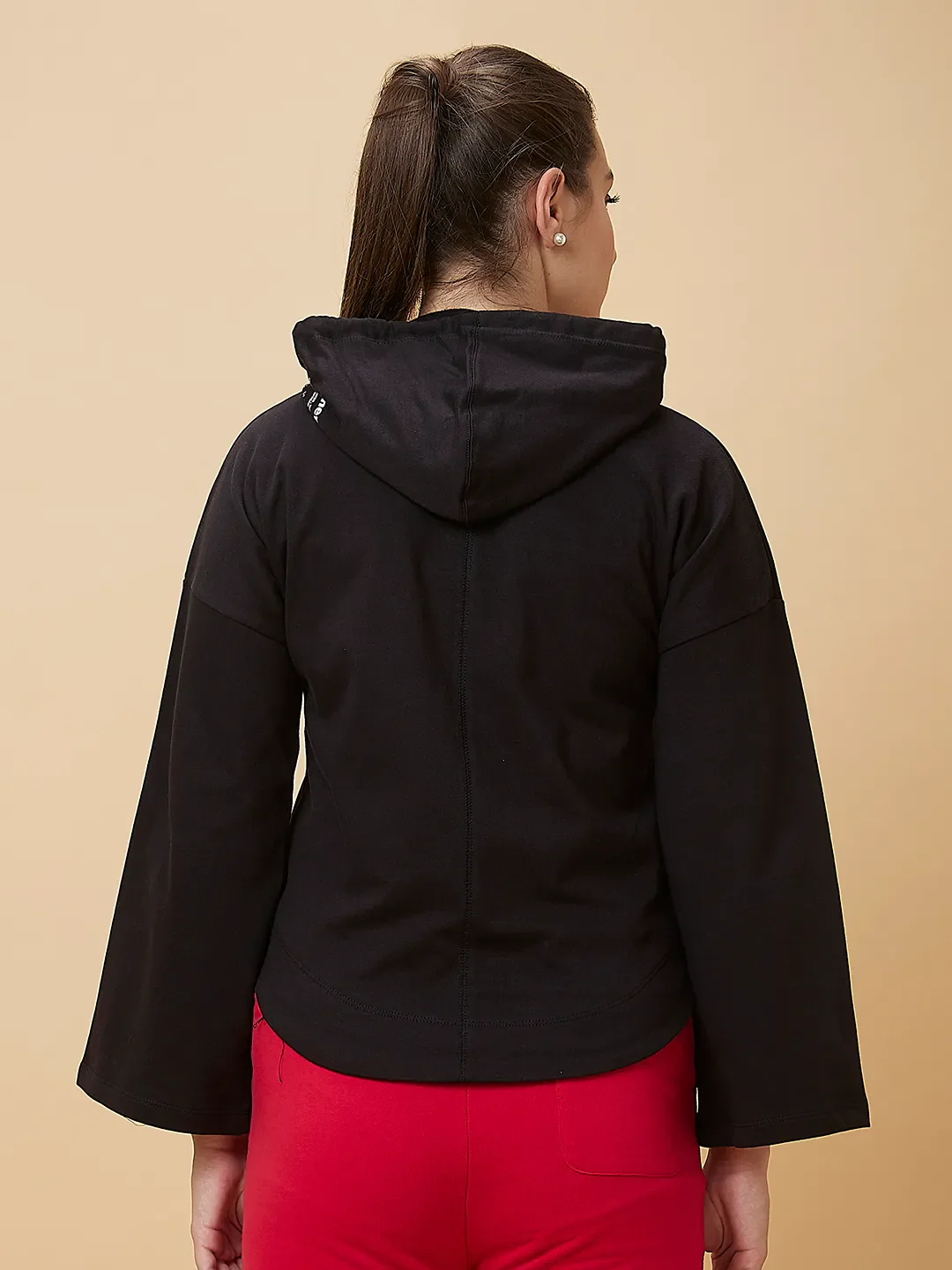 Black Long Sleeve Women's Hoodie By Being Human Clothing - Image 3