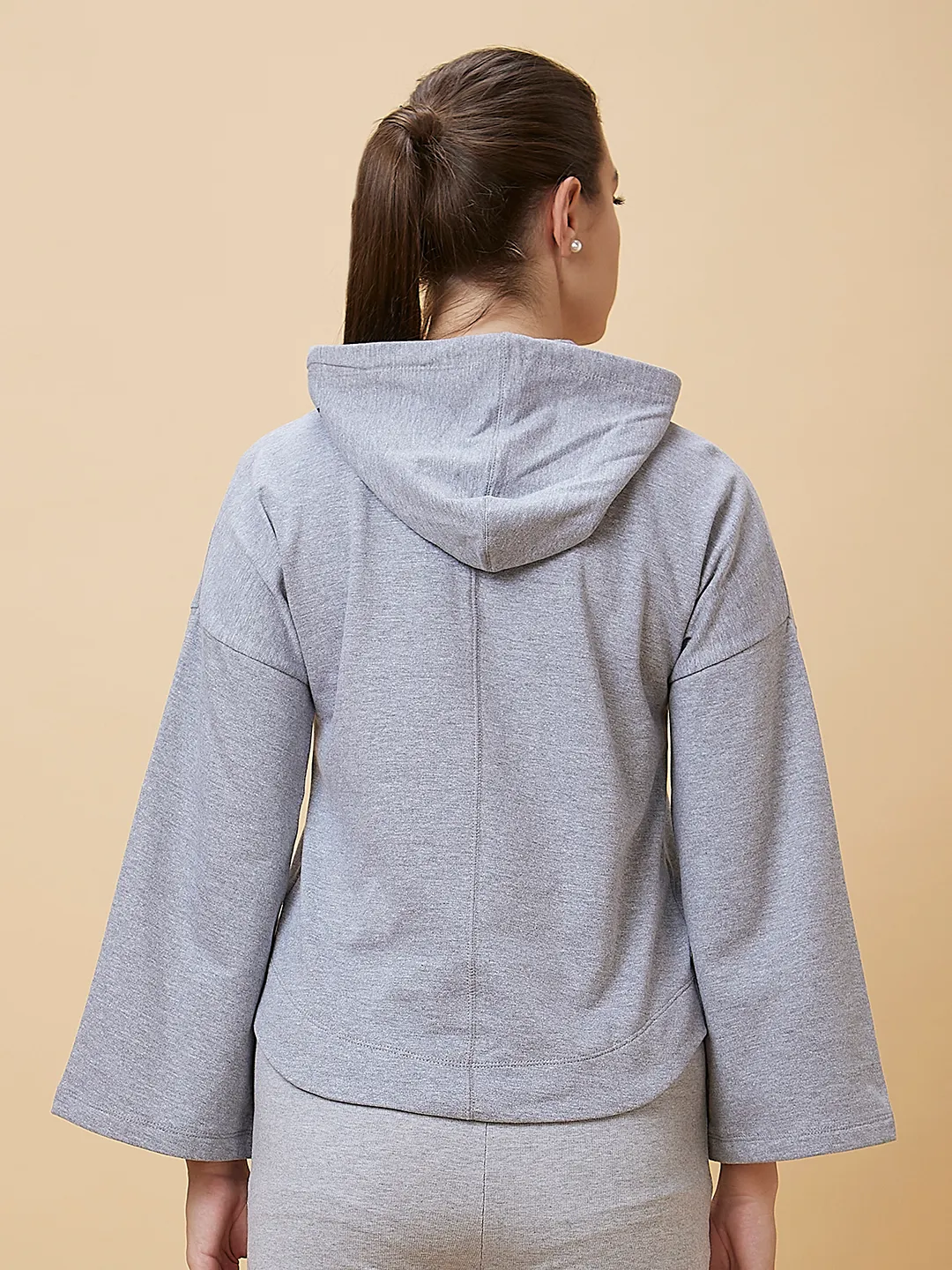 Grey Easy Fit Women's Cotton Hoodie By Being Human Clothing - Image 3