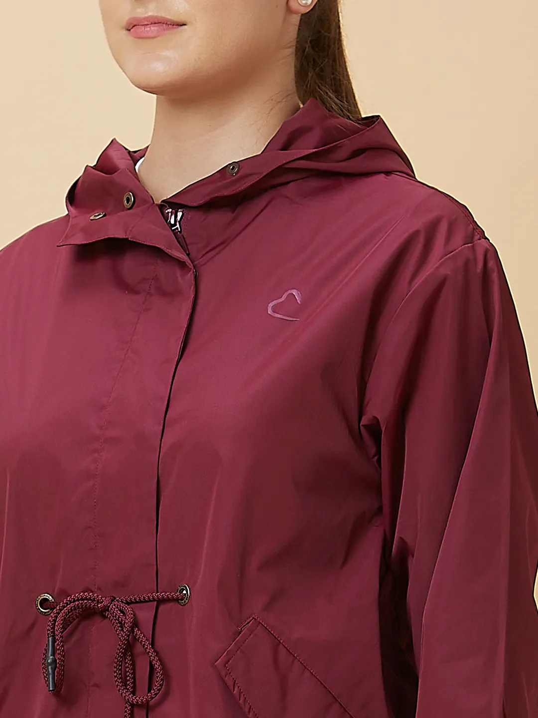 Maroon Easy Fit Long Sleeve Women's Jacket By Being Human Clothing - Image 5
