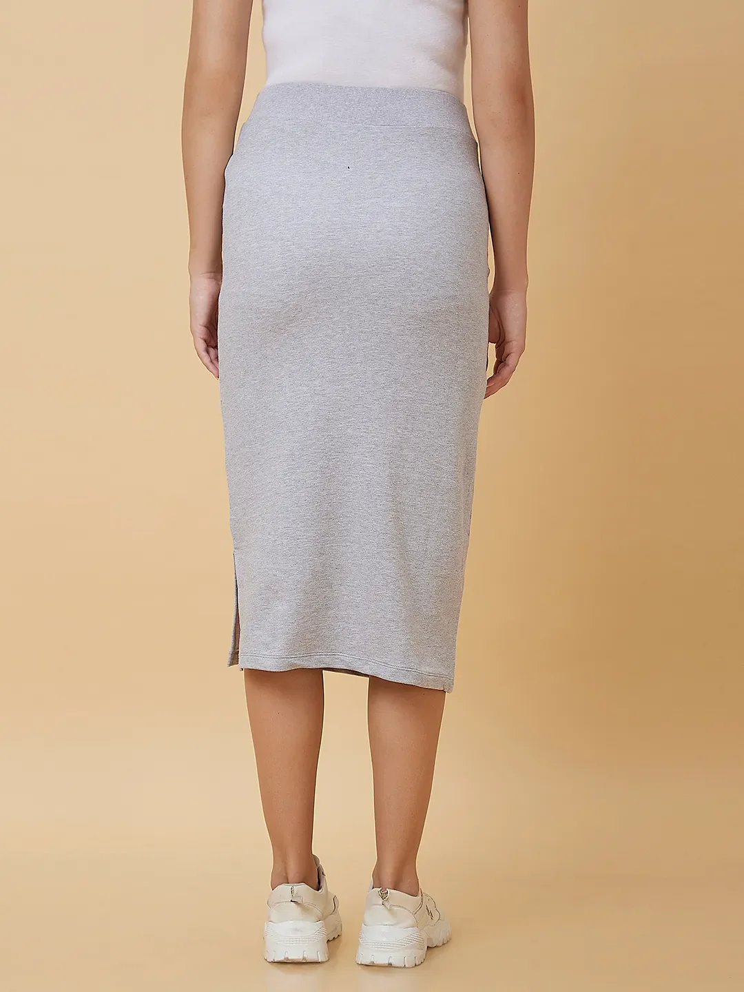 Grey Straight Fit Women's Skirt By Being Human Clothing - Image 3