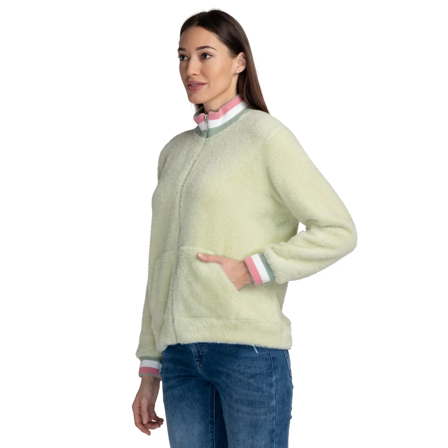 Pista Green Semi Fit Long Sleeve Women's Sweatshirt By Being Human Clothing - Image 4