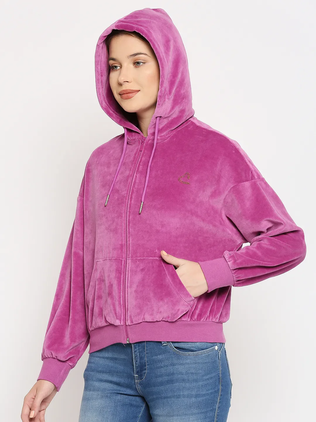 Purple Sweatshirt Mauve Women's Hoodie by Being Human Clothing - Image 2