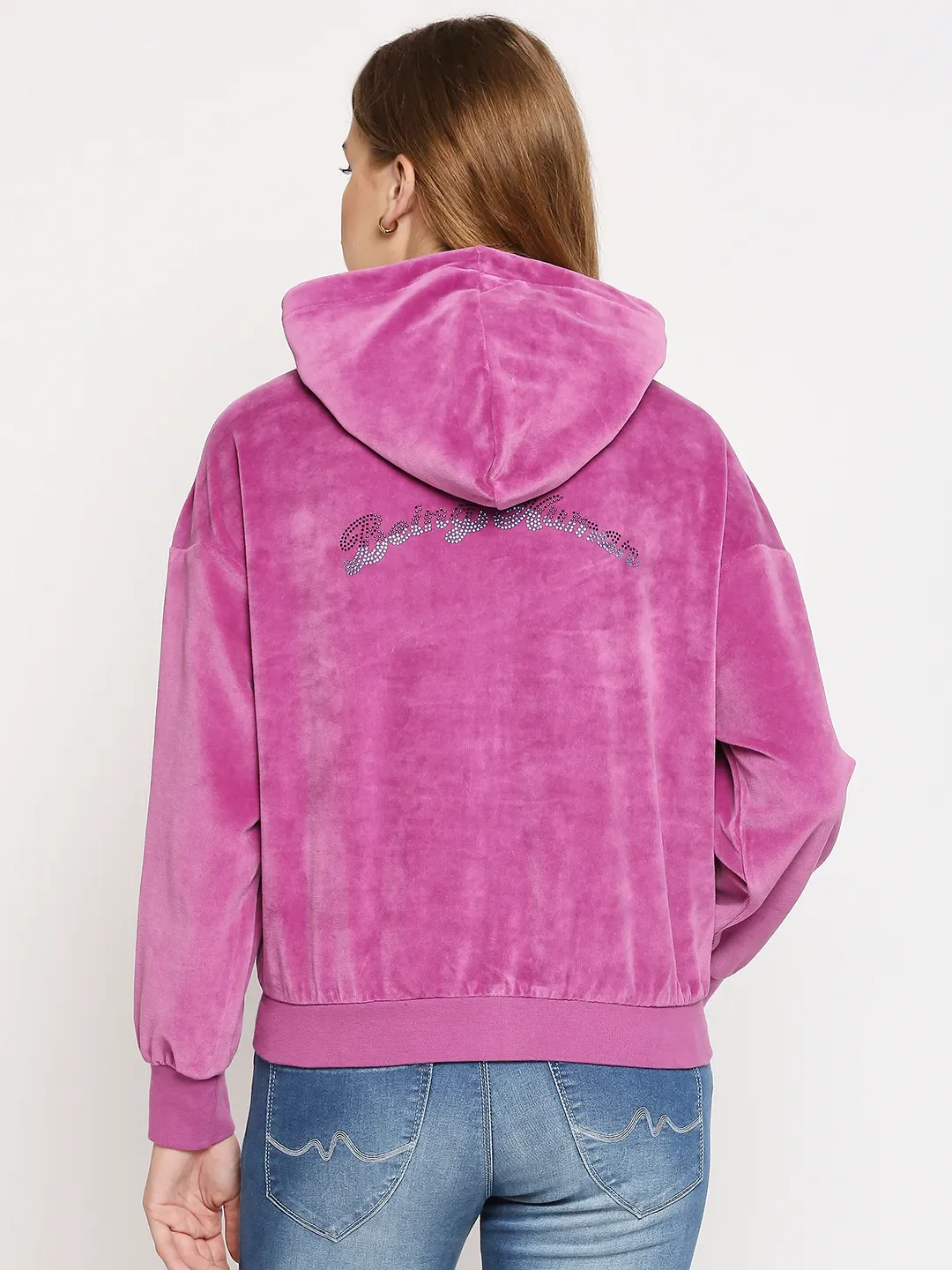 Purple Sweatshirt Mauve Women's Hoodie by Being Human Clothing - Image 4