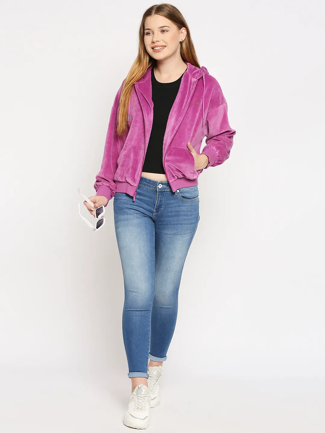 Purple Sweatshirt Mauve Women's Hoodie by Being Human Clothing - Image 5