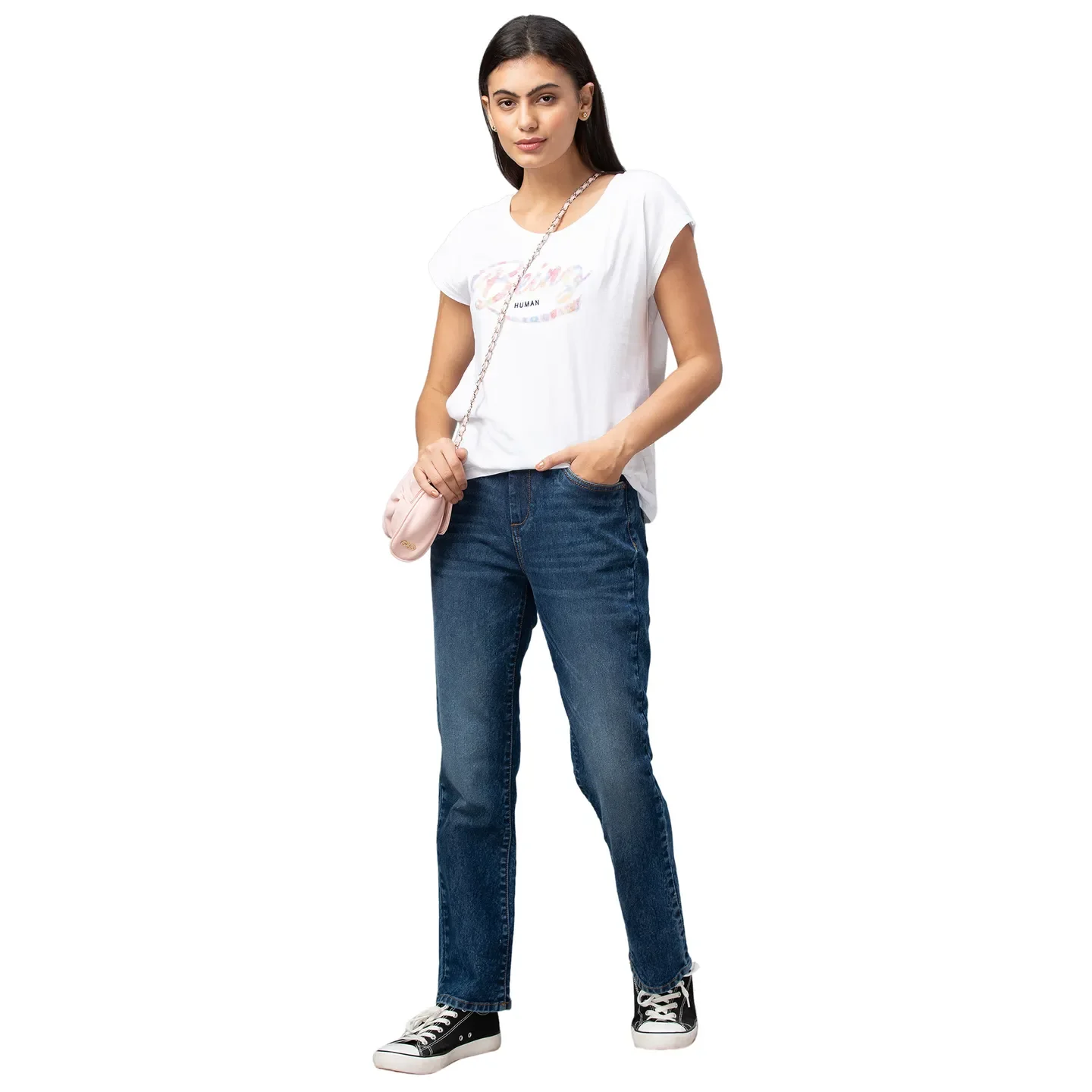 Indigo Mid Rise Kick Flare Women's Denim By Being Human Clothing - Image 5