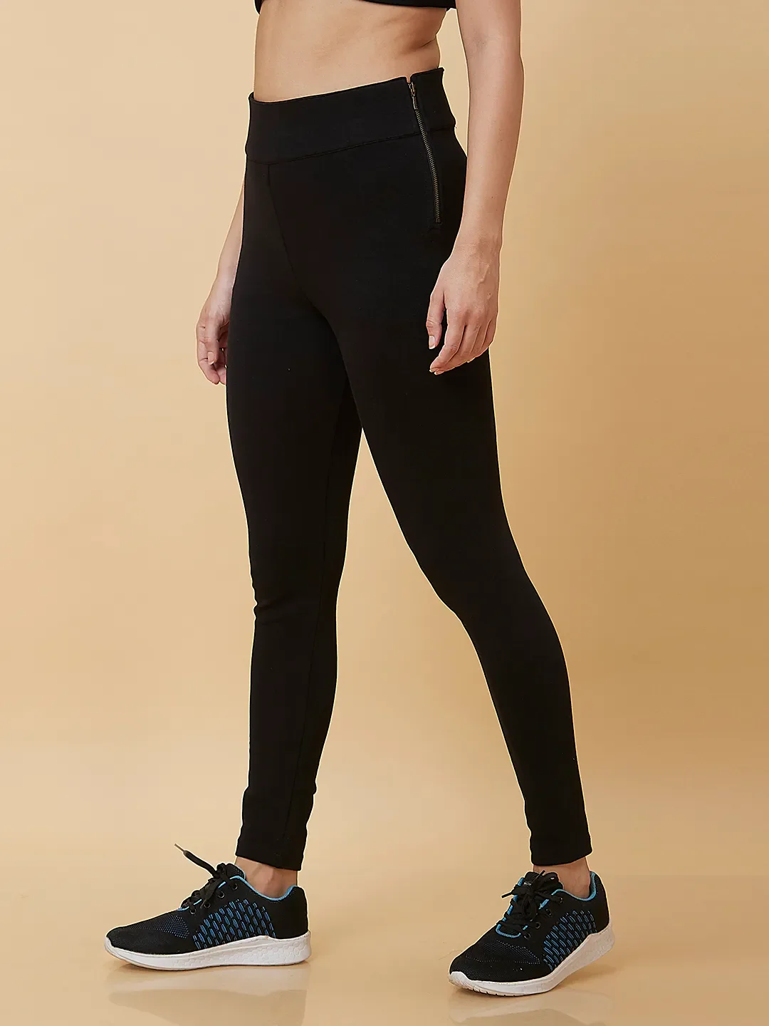 Black Slim Fit Women's Leggings By Being Human Clothing - Image 4