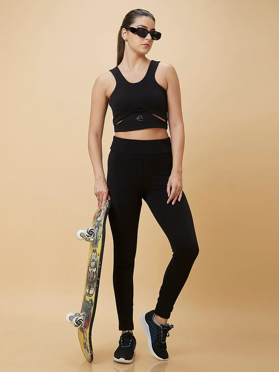 Black Slim Fit Women's Leggings By Being Human Clothing - Image 6