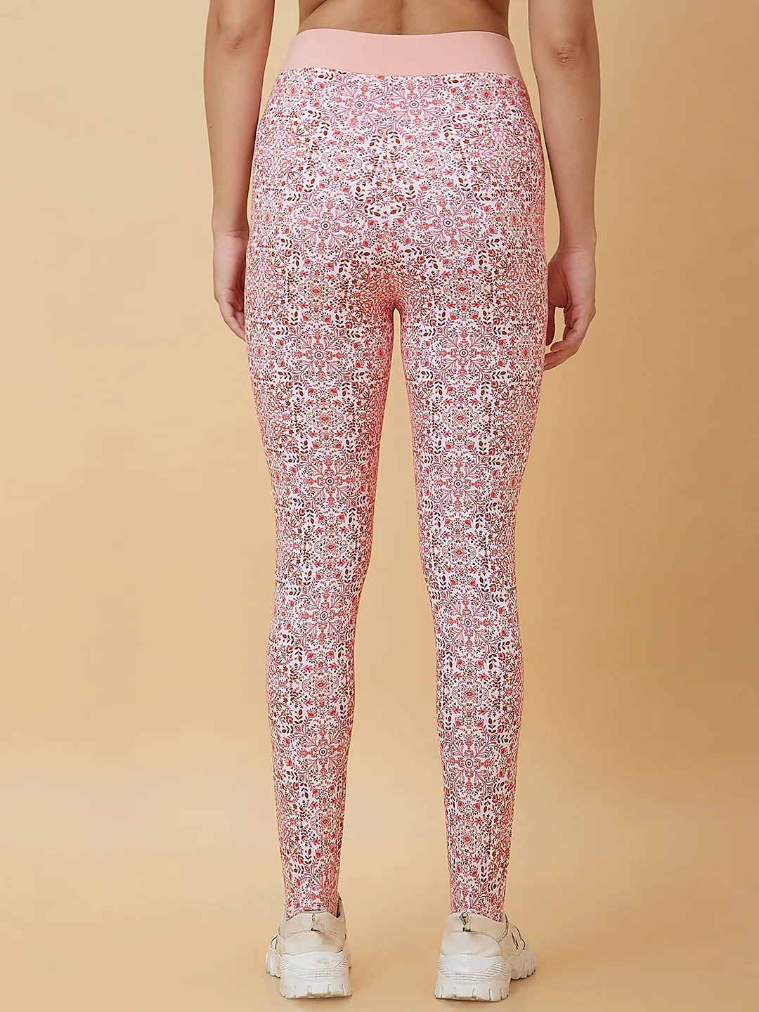 Pink Slim Fit Women's Leggings By Being Human Clothing - Image 3