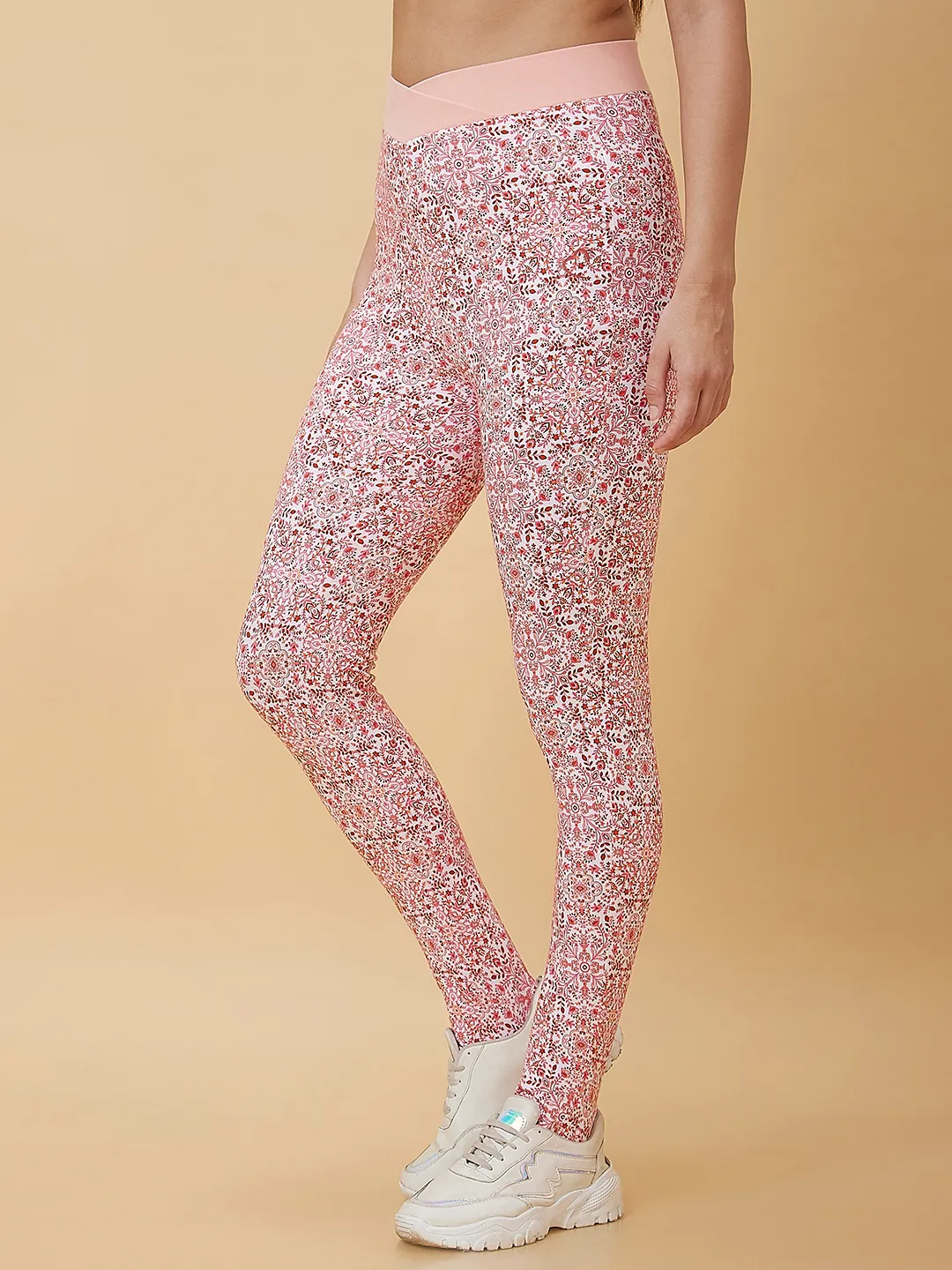 Pink Slim Fit Women's Leggings By Being Human Clothing - Image 4