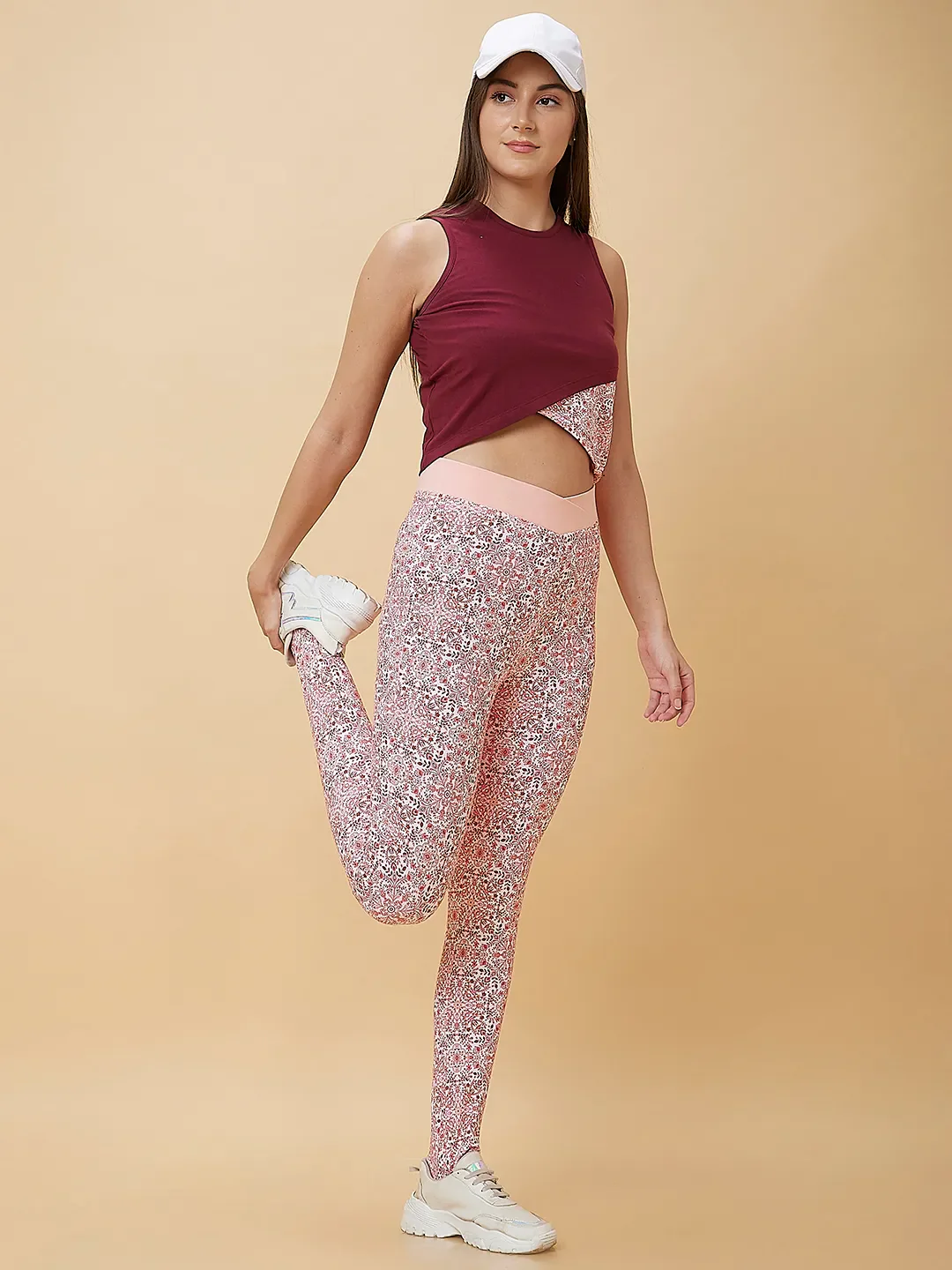 Pink Slim Fit Women's Leggings By Being Human Clothing - Image 6