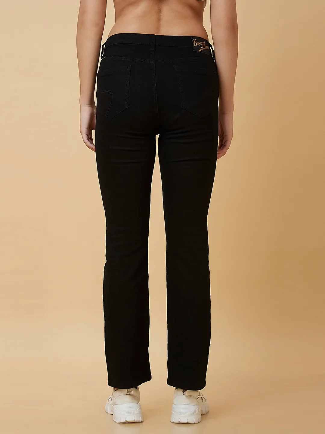 Black Mid Rise Boot Cut Women's Denim By Being Human Clothing - Image 3