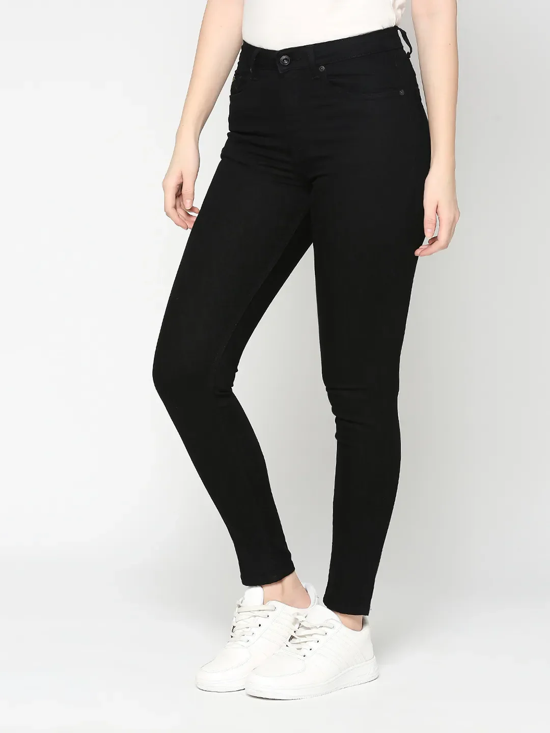Black Mid Rise Skinny Fit Women's Denim By Being Human Clothing - Image 2