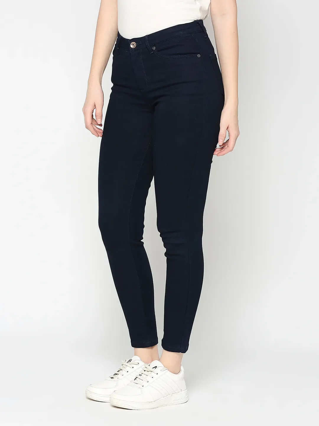 Dark Blue Mid Rise Skinny Fit Women's Denim By Being Human Clothing - Image 2