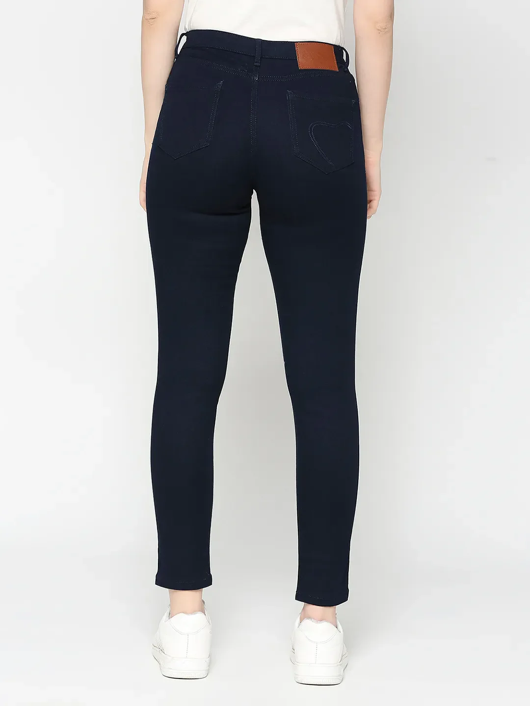 Dark Blue Mid Rise Skinny Fit Women's Denim By Being Human Clothing - Image 4