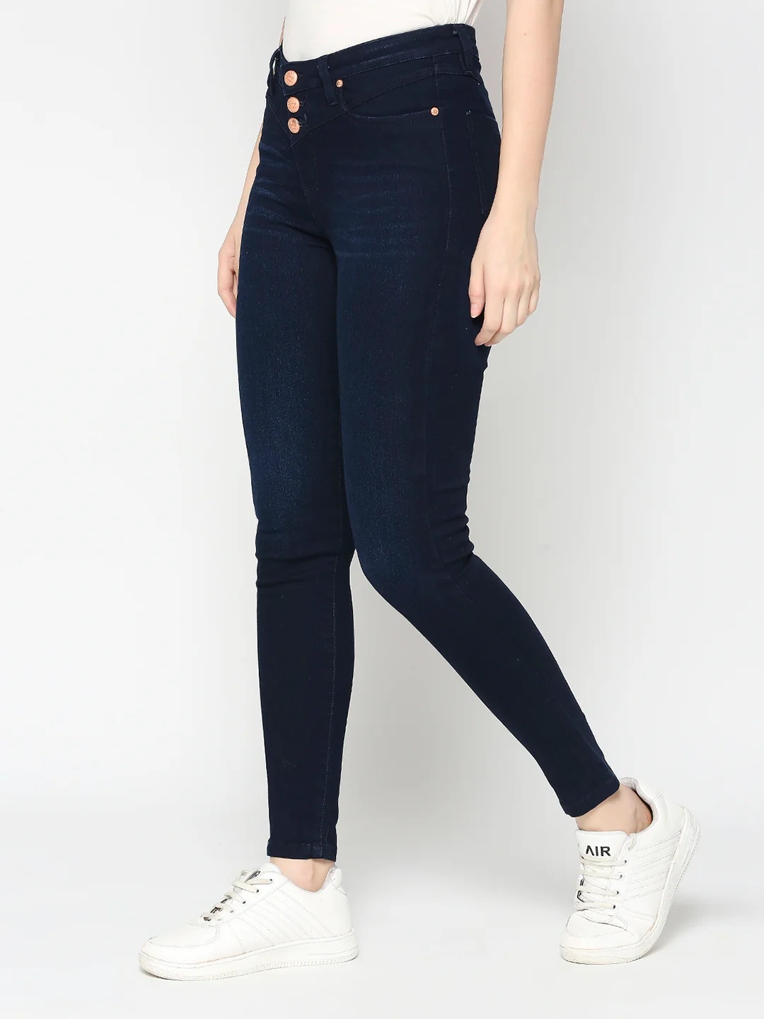 Dark Blue Mid Rise Skinny Fit Women's Denim By Being Human Clothing - Image 2