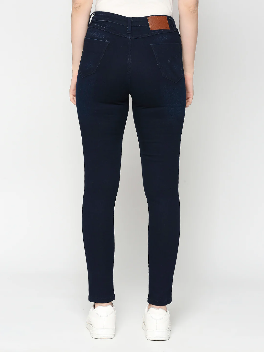 Dark Blue Mid Rise Skinny Fit Women's Denim By Being Human Clothing - Image 4
