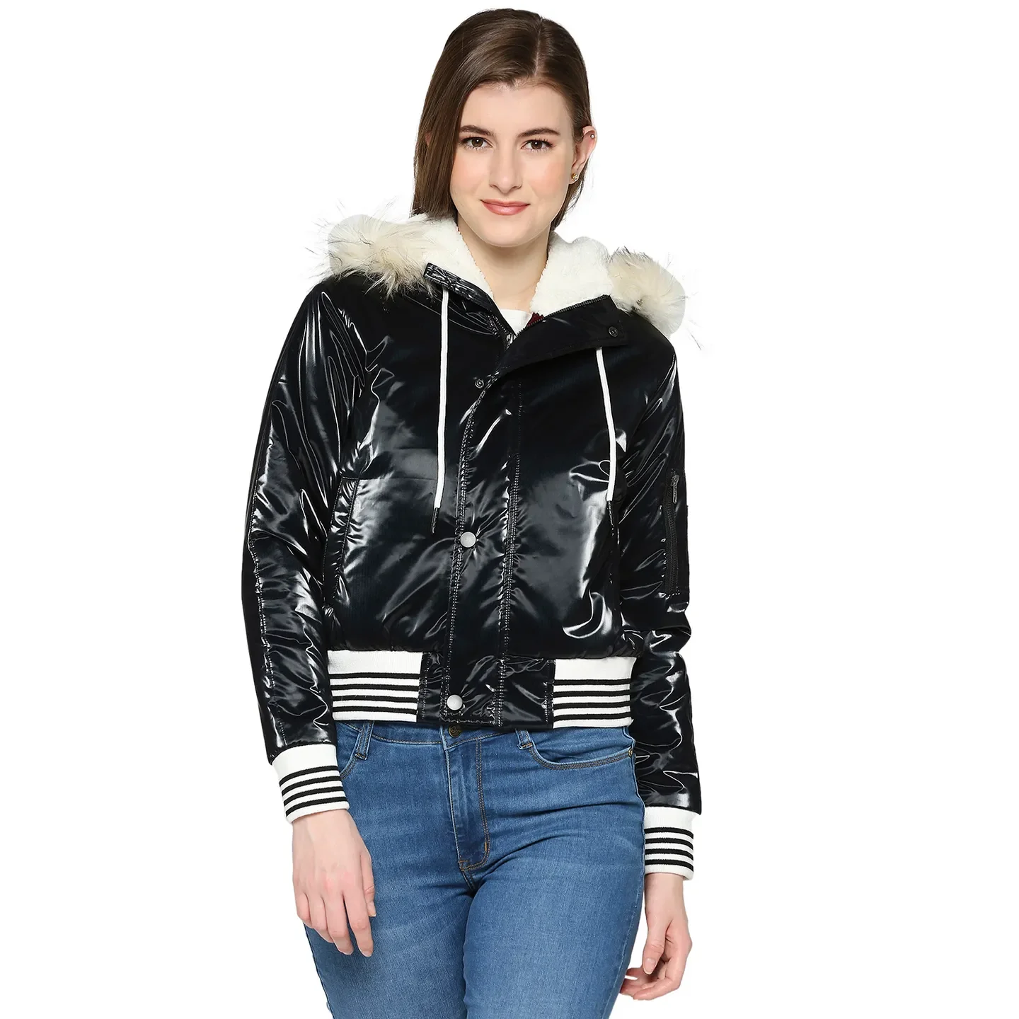Black Over Sized Fit  Long Sleeves Women's Jacket by Being Human Clothing
