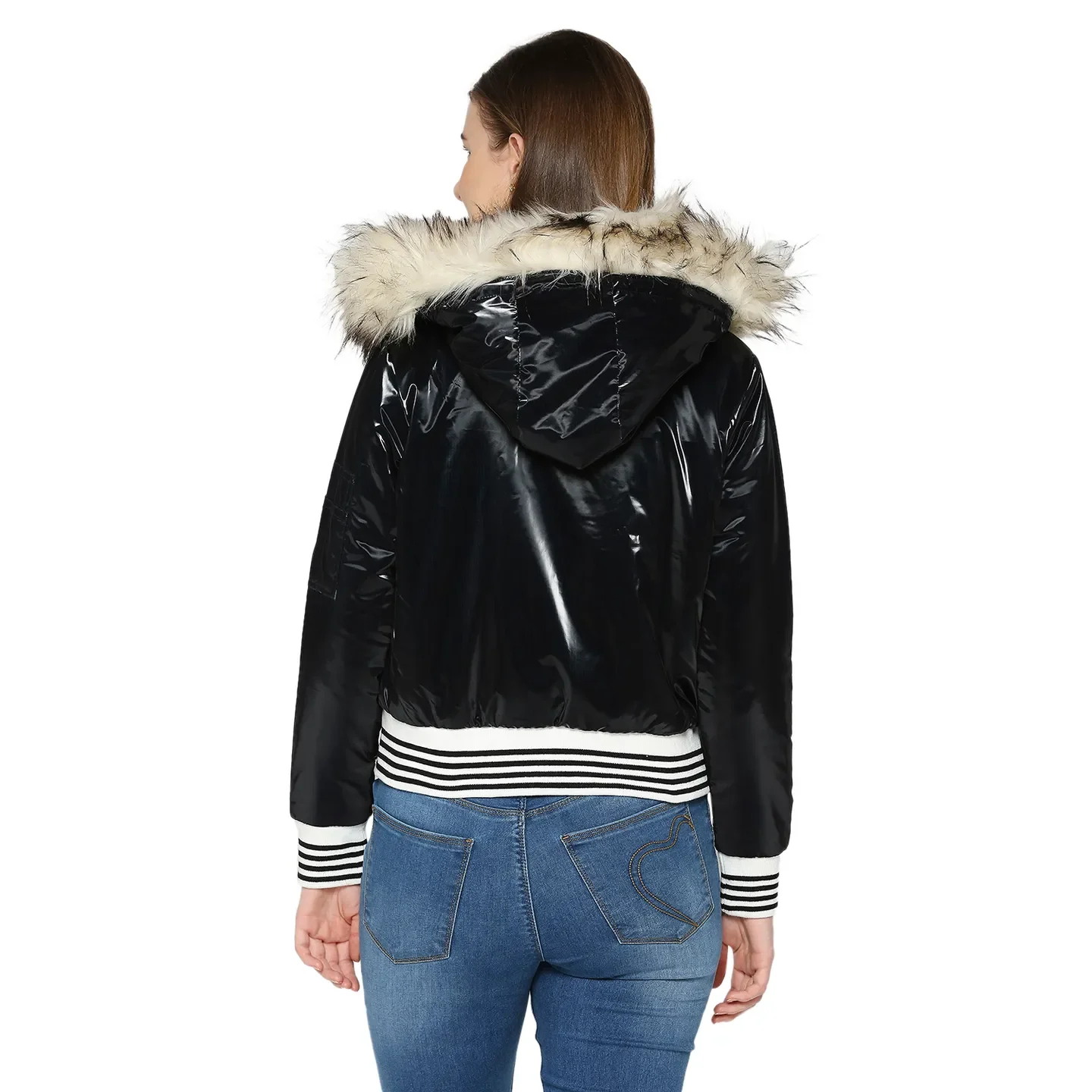 Black Over Sized Fit  Long Sleeves Women's Jacket by Being Human Clothing - Image 4