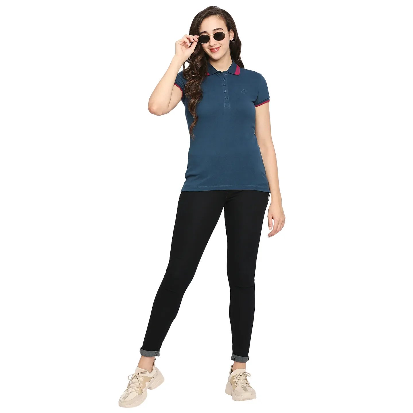 Blue Semi Fit Women's Cotton T-Shirt By Being Human Clothing - Image 6