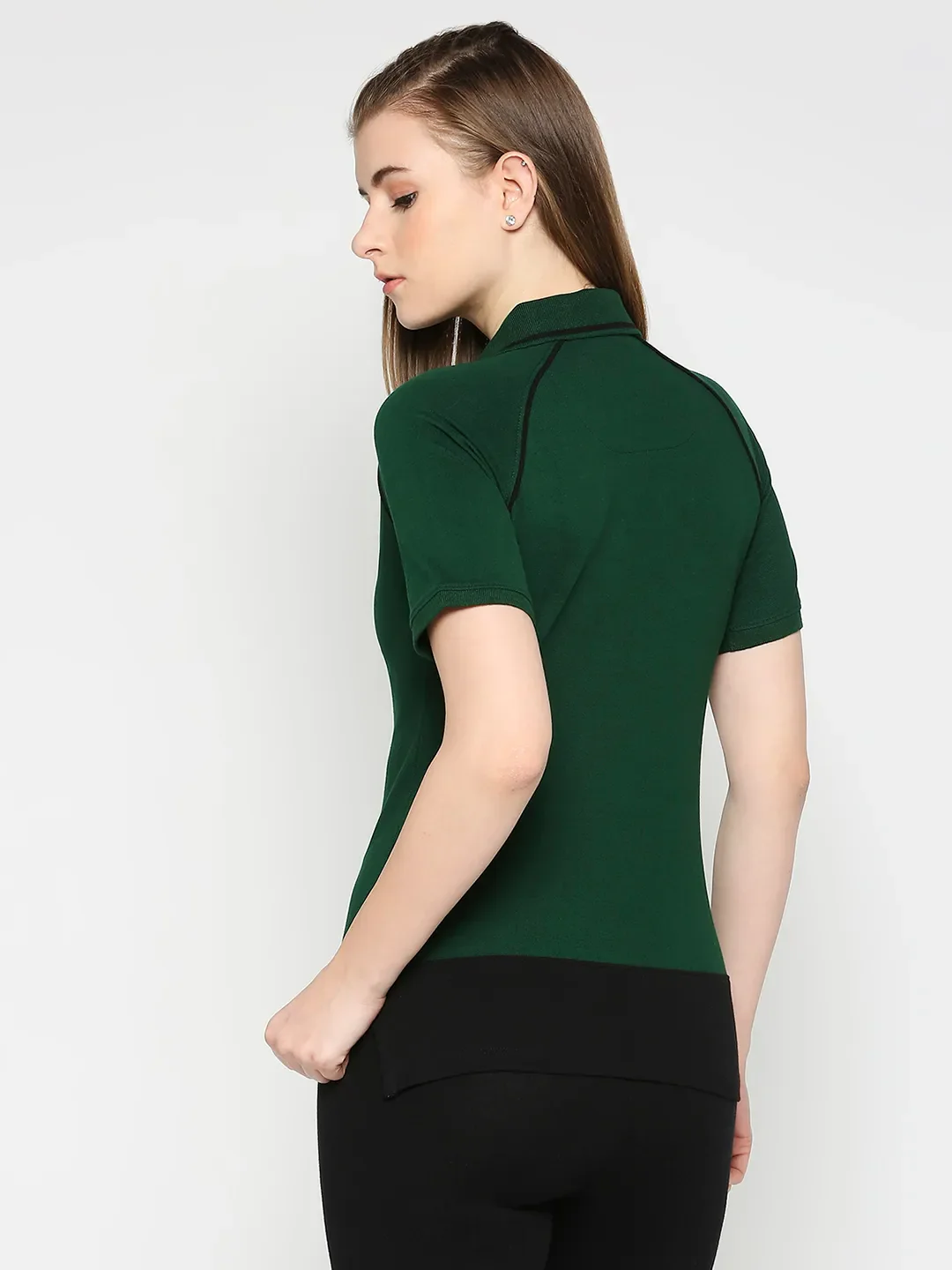 Green Semi Fit Short Sleeve Women's T-Shirt By Being Human Clothing - Image 4