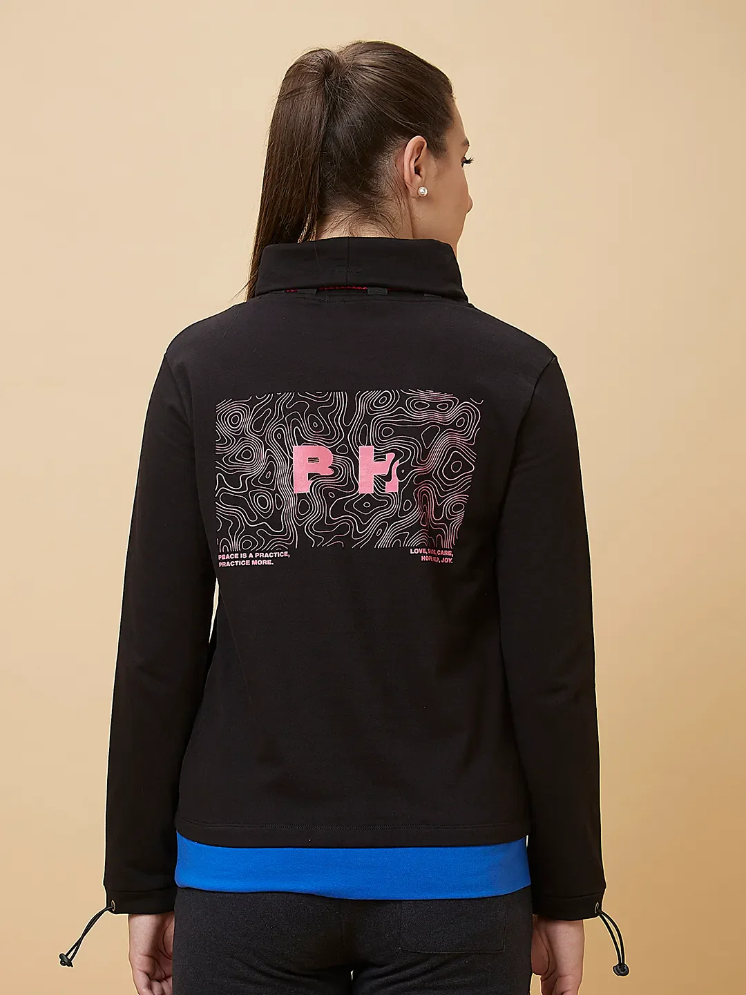 Black Long Sleeve Women's Sweatshirt By Being Human Clothing - Image 3