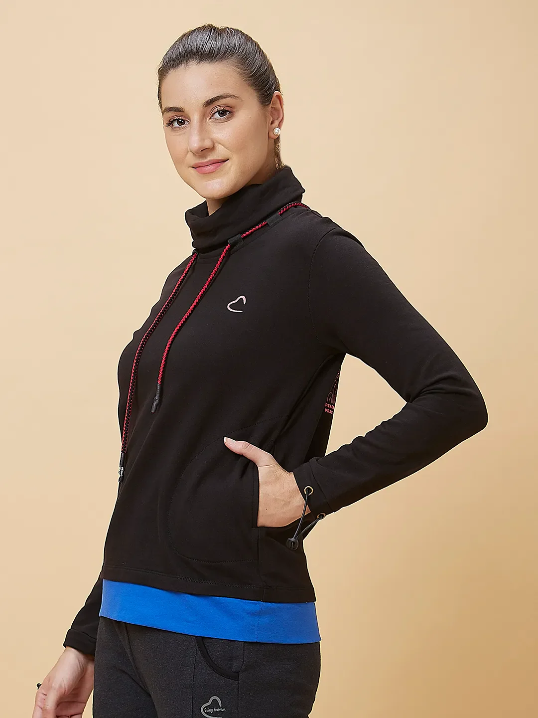 Black Long Sleeve Women's Sweatshirt By Being Human Clothing - Image 4