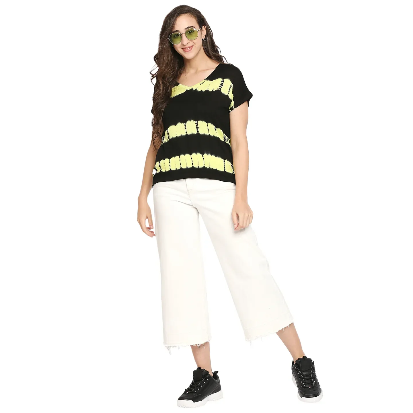 Black Easy Fit Round Neck Short Sleeves Viscose Women's T-Shirt by Being Human Clothing - Image 6