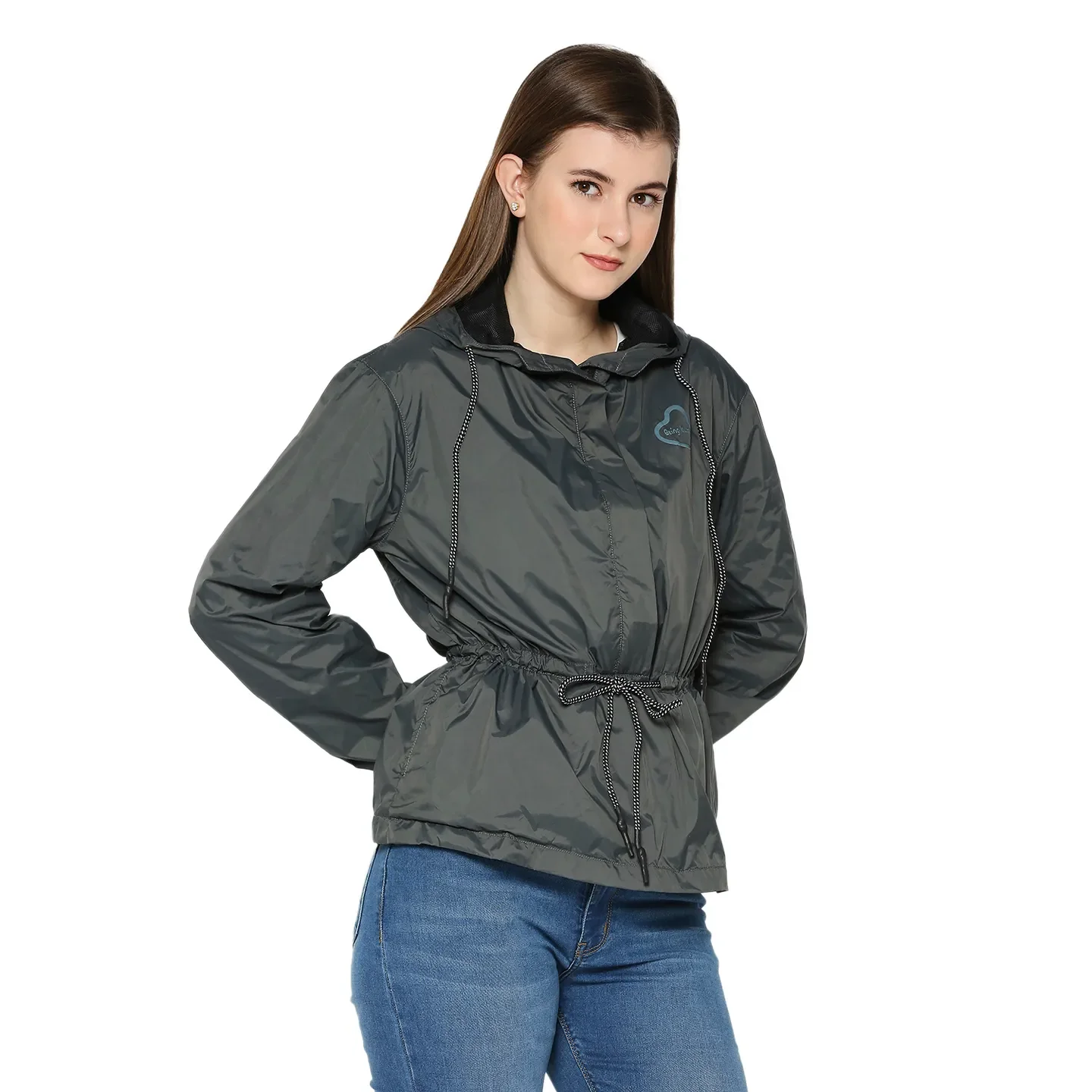 Grey Regular Fit Long Sleeves Women's Jacket by Being Human Clothing - Image 3