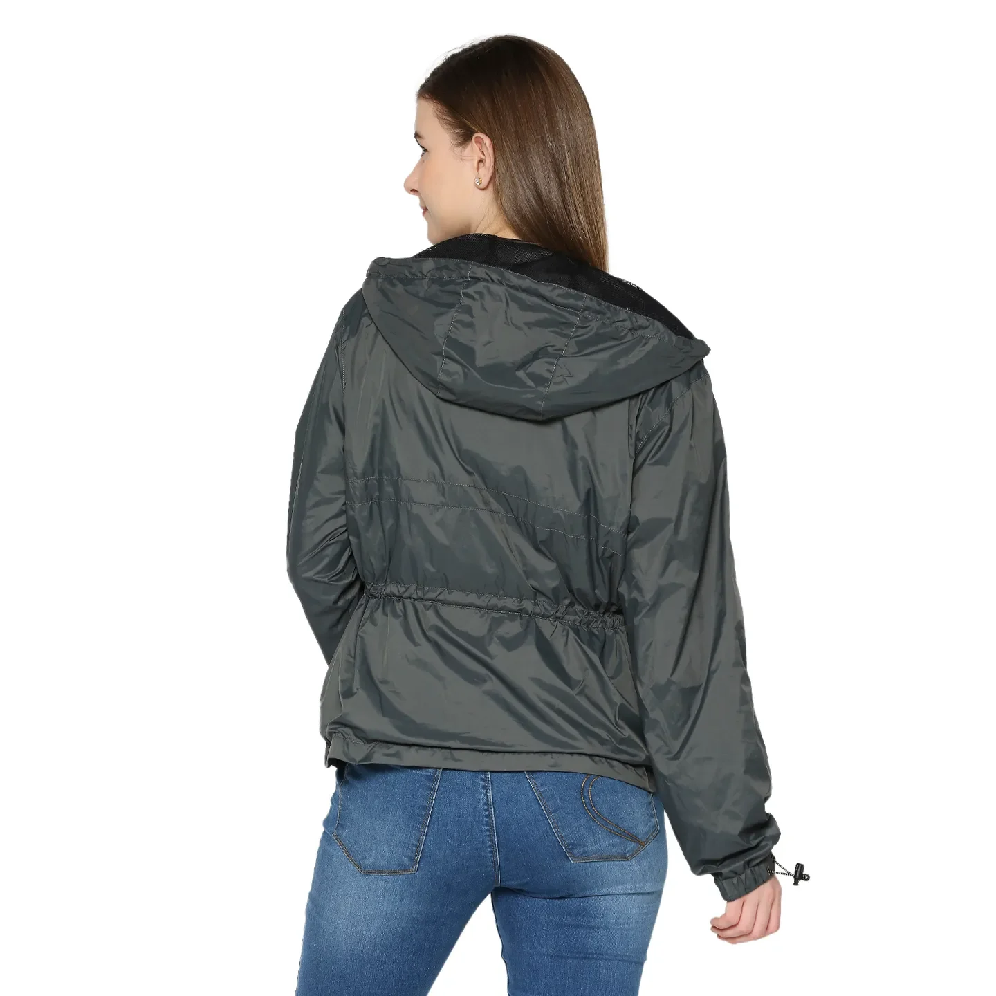 Grey Regular Fit Long Sleeves Women's Jacket by Being Human Clothing - Image 4