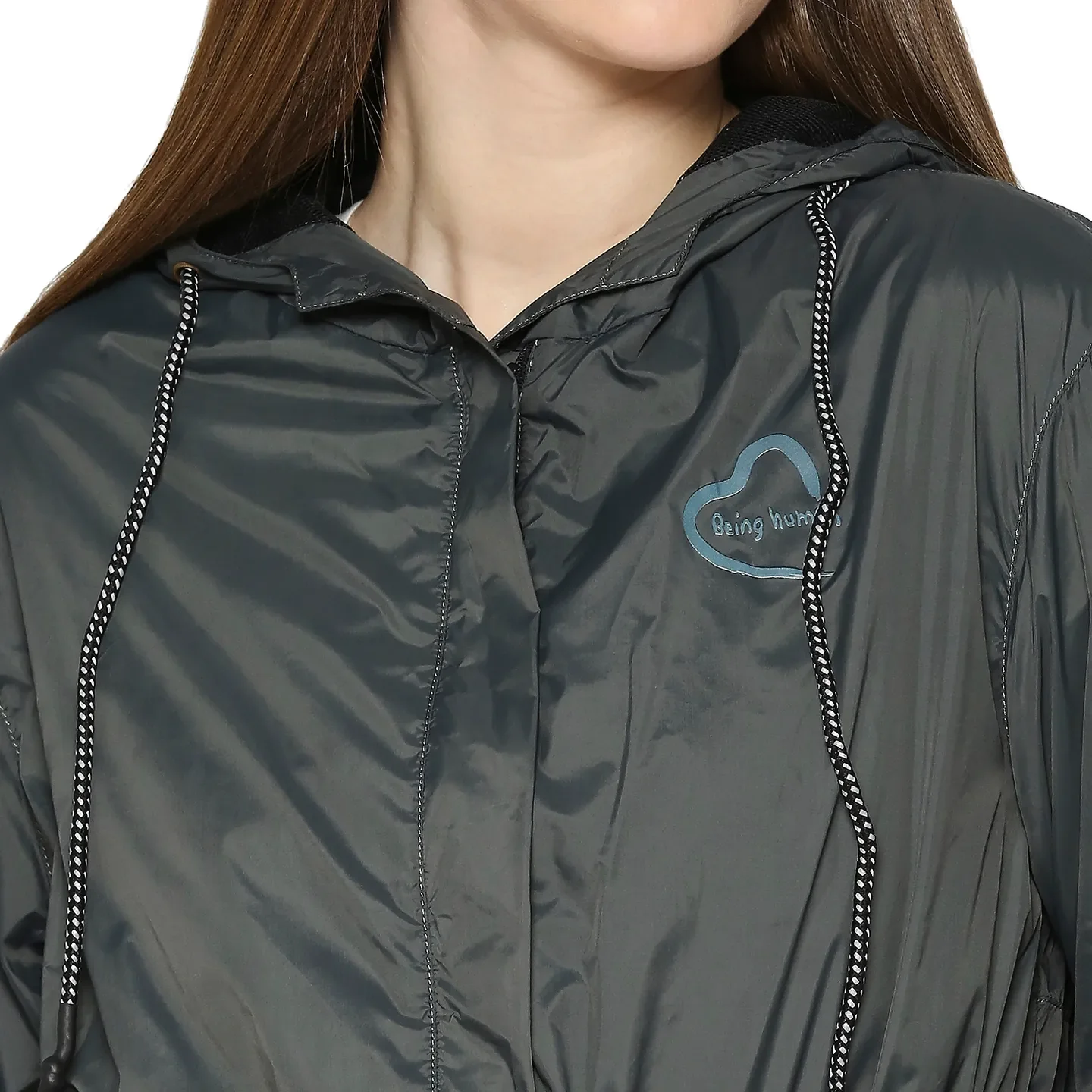 Grey Regular Fit Long Sleeves Women's Jacket by Being Human Clothing - Image 5
