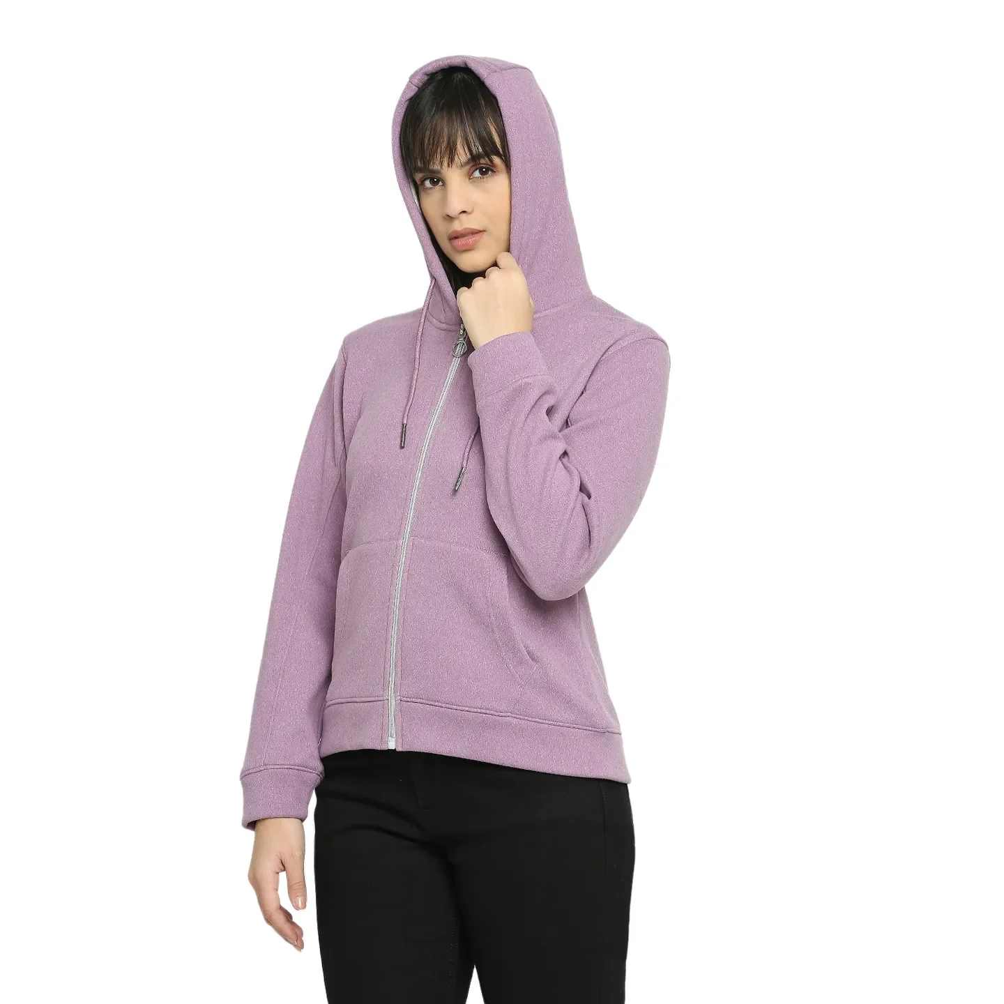 Purple Basic Fit  Long Sleeves Women's Hoodie by Being Human Clothing - Image 2