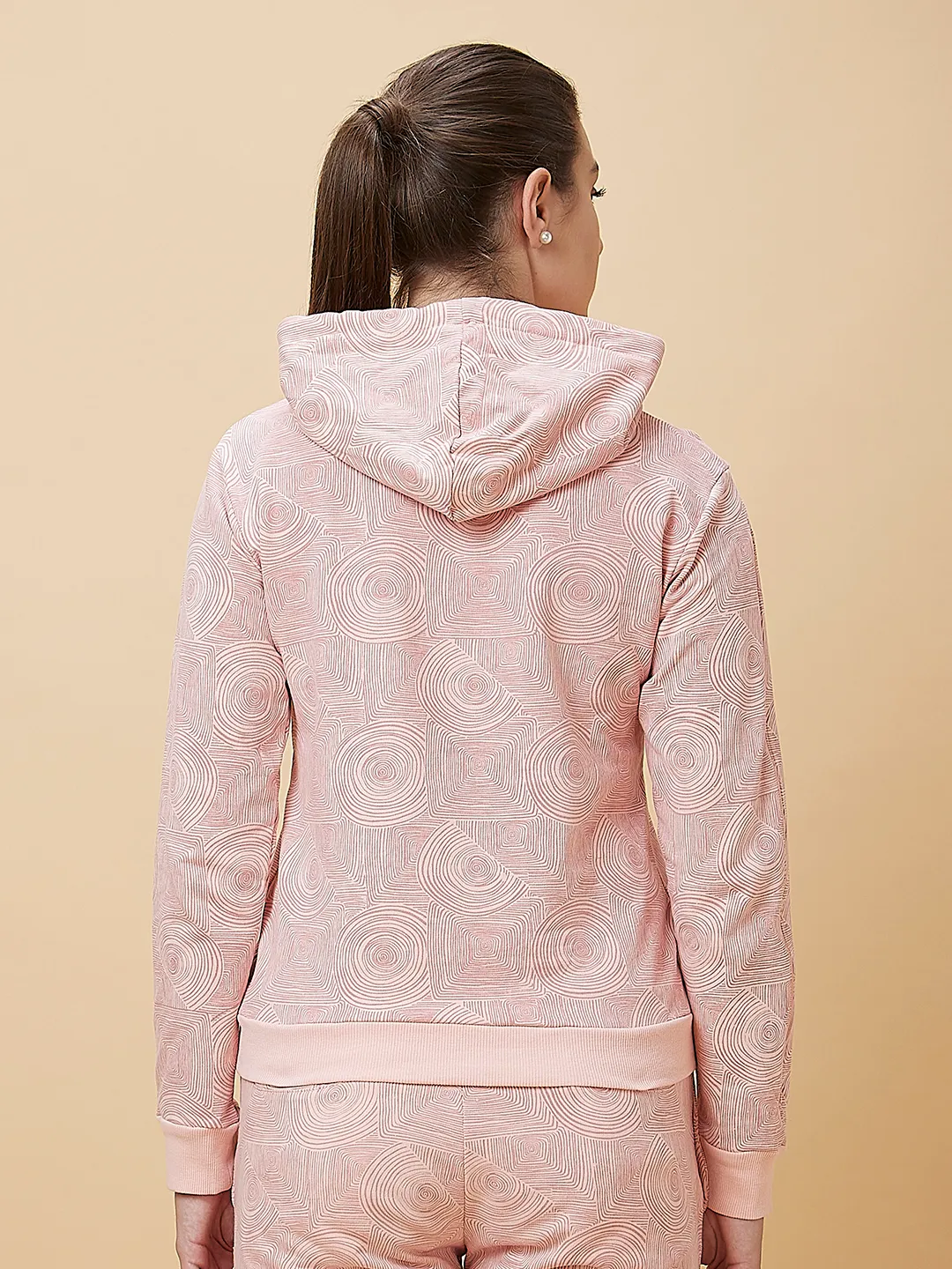 Pink Slim Fit Long Sleeve Women's Hoodie By Being Human Clothing - Image 3