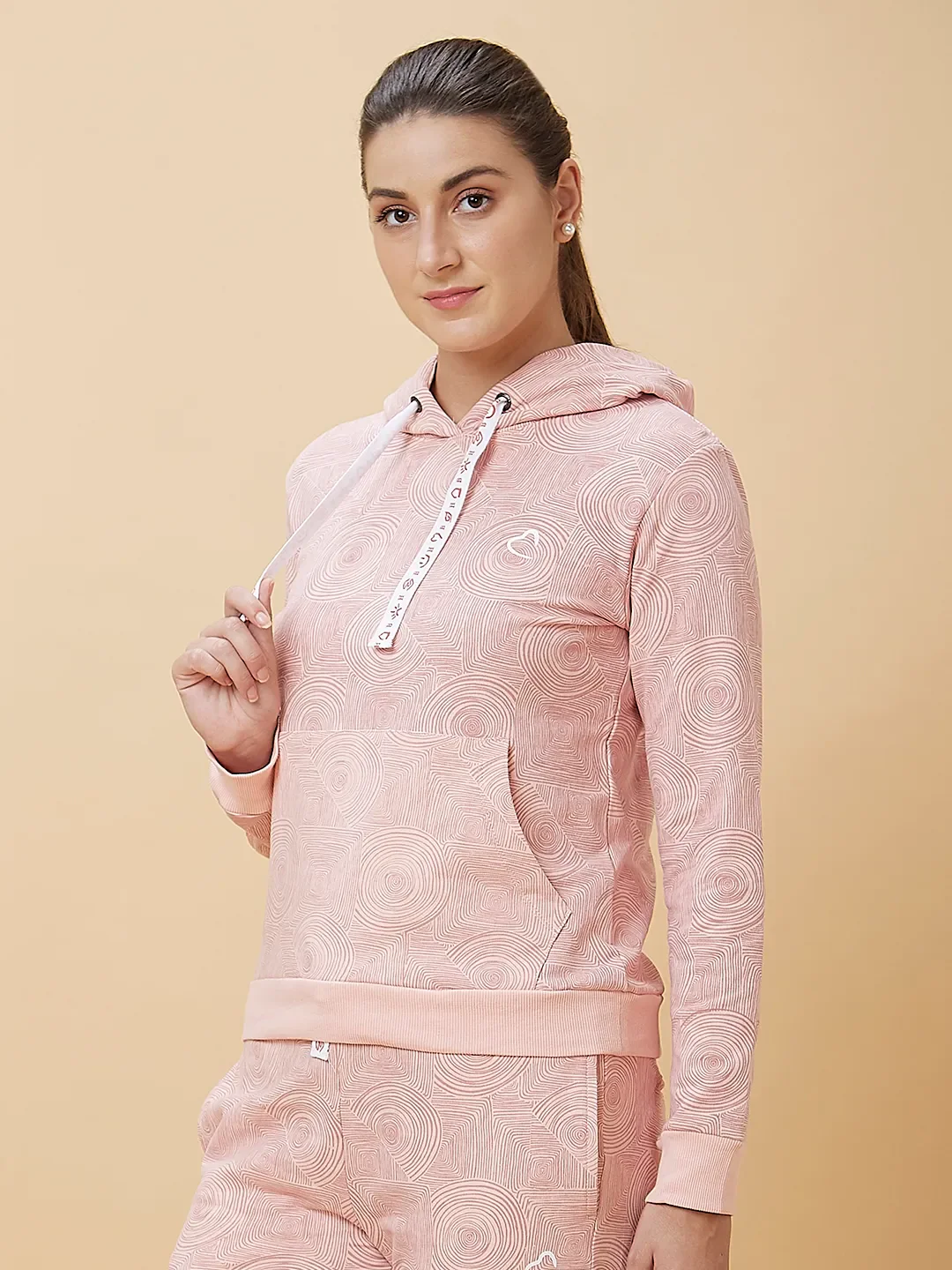 Pink Slim Fit Long Sleeve Women's Hoodie By Being Human Clothing - Image 4