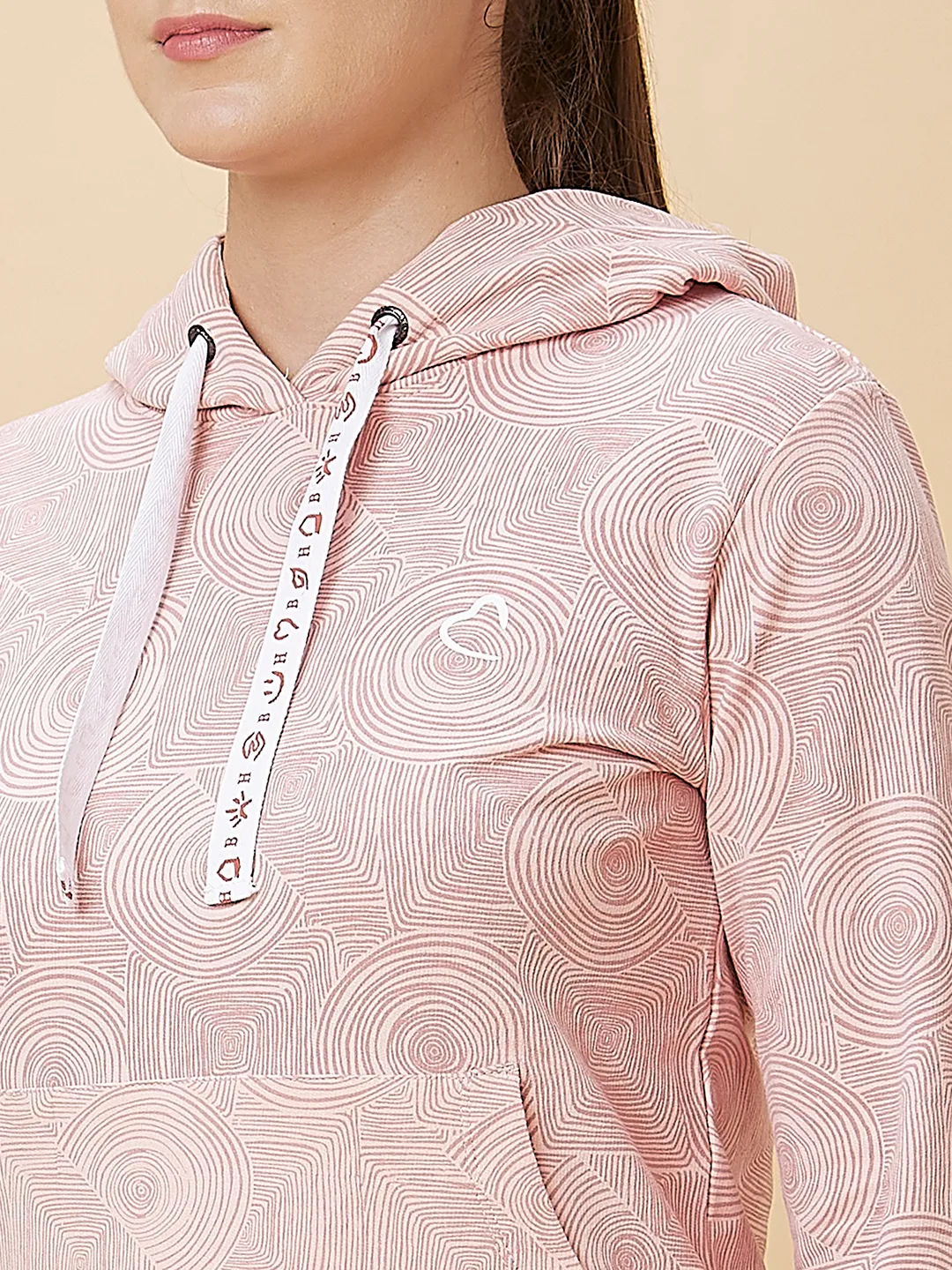Pink Slim Fit Long Sleeve Women's Hoodie By Being Human Clothing - Image 5