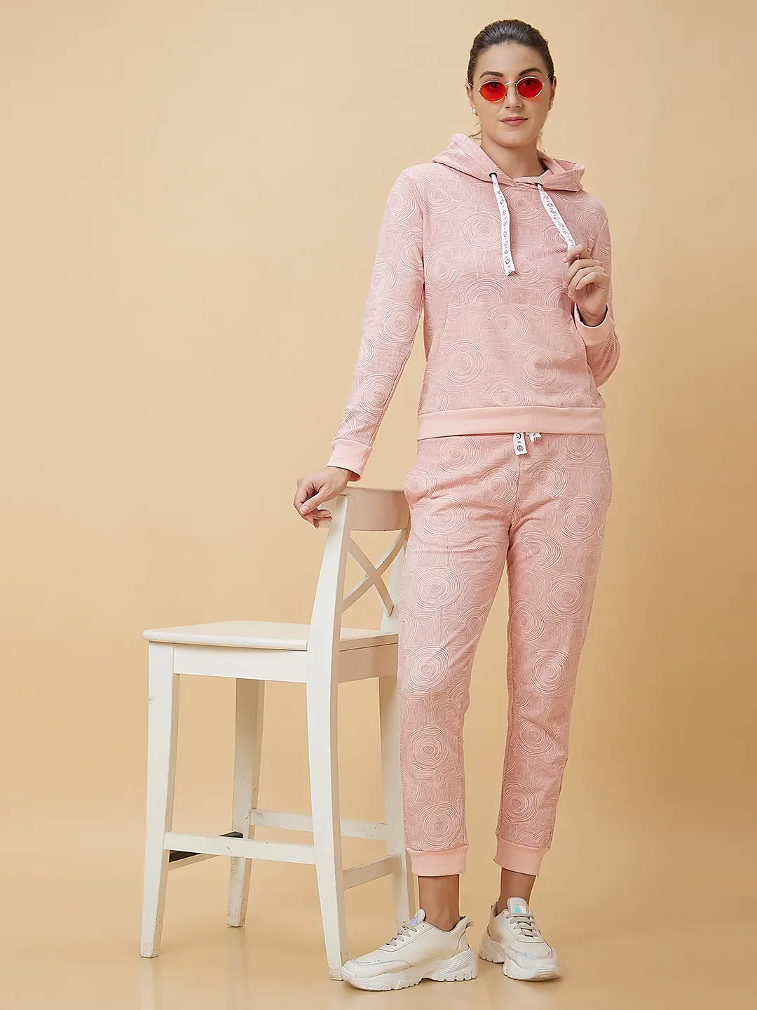 Pink Slim Fit Long Sleeve Women's Hoodie By Being Human Clothing - Image 6