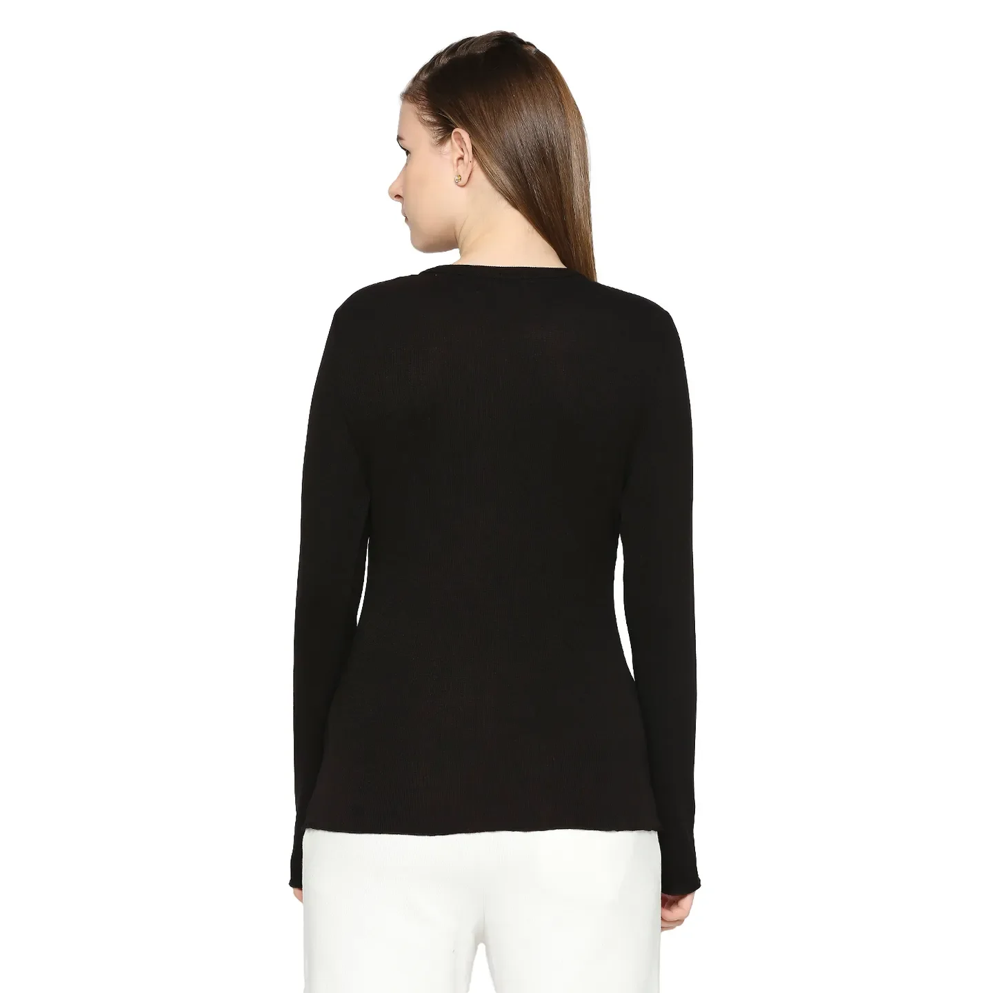 Black Regular Fit High Neck Long Sleeves Women's Sweatshirt by Being Human Clothing - Image 4