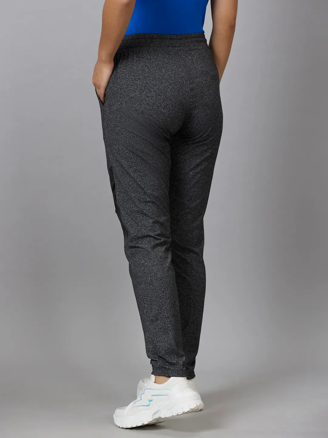 Grey Regular Fit Grindle Lycra Women's Track Pants by Being Human Clothing - Image 3