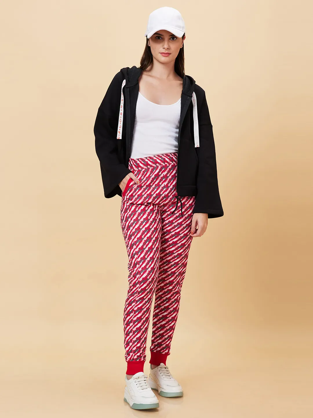 Red Regular Fit Women's Track Pants by Being Human Clothing - Image 6