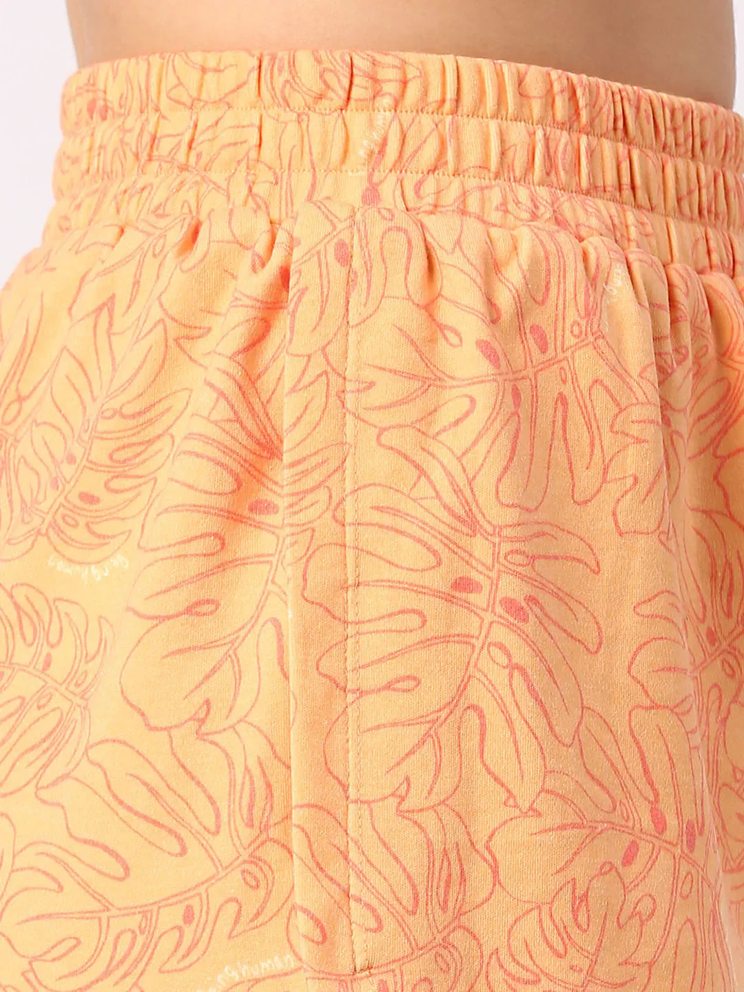 Yellow Relaxed Fit Women's Cotton Blend Shorts By Being Human Clothing - Image 4
