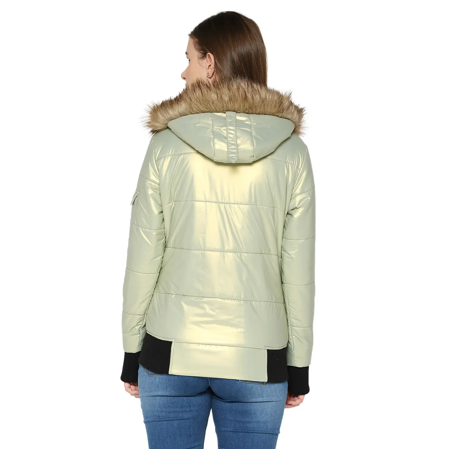 Green Semi Fit  Long Sleeves Women's Jacket by Being Human Clothing - Image 4