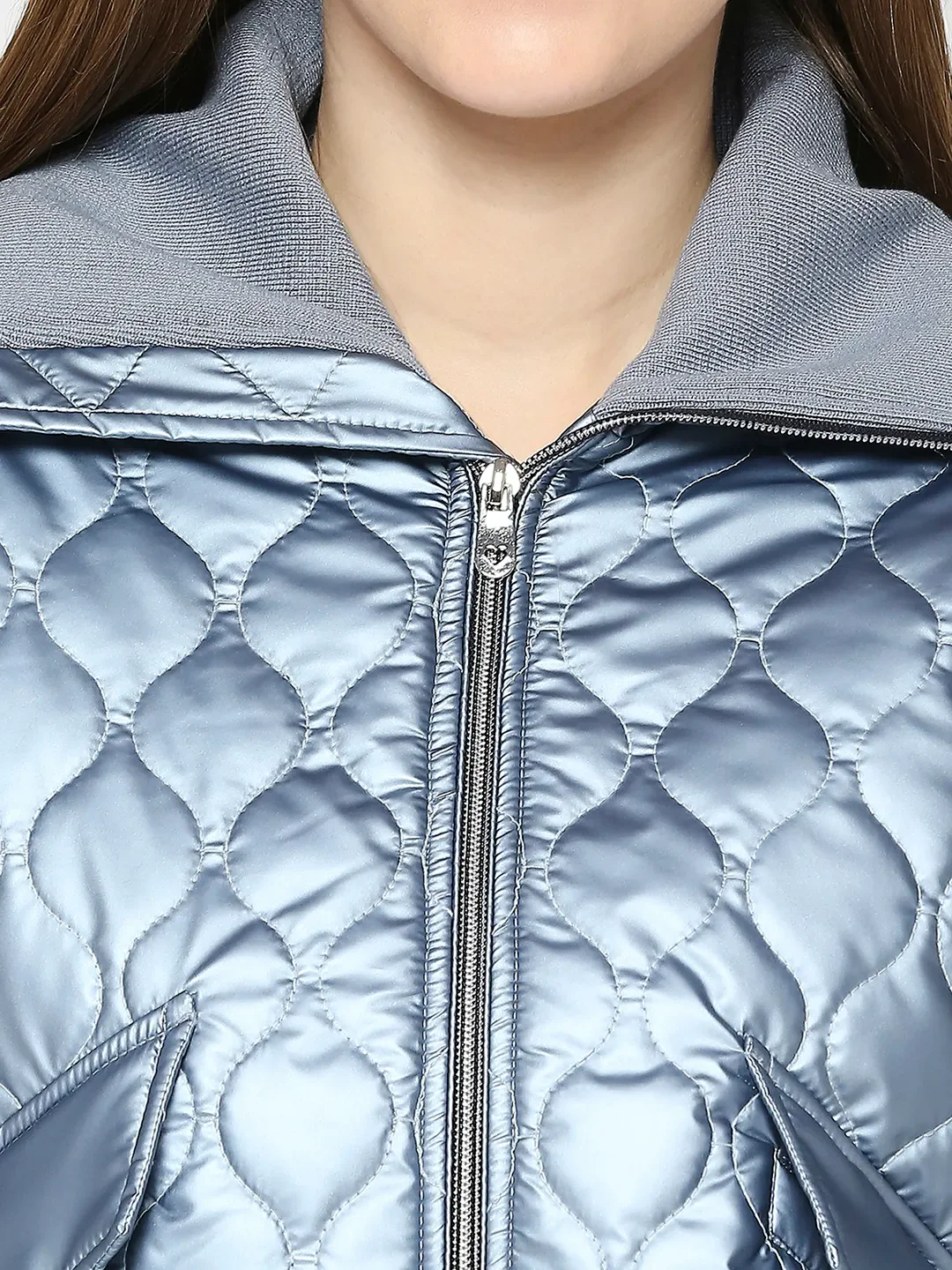 Blue Semi Fit Long Sleeve Women's Jacket By Being Human Clothing - Image 5